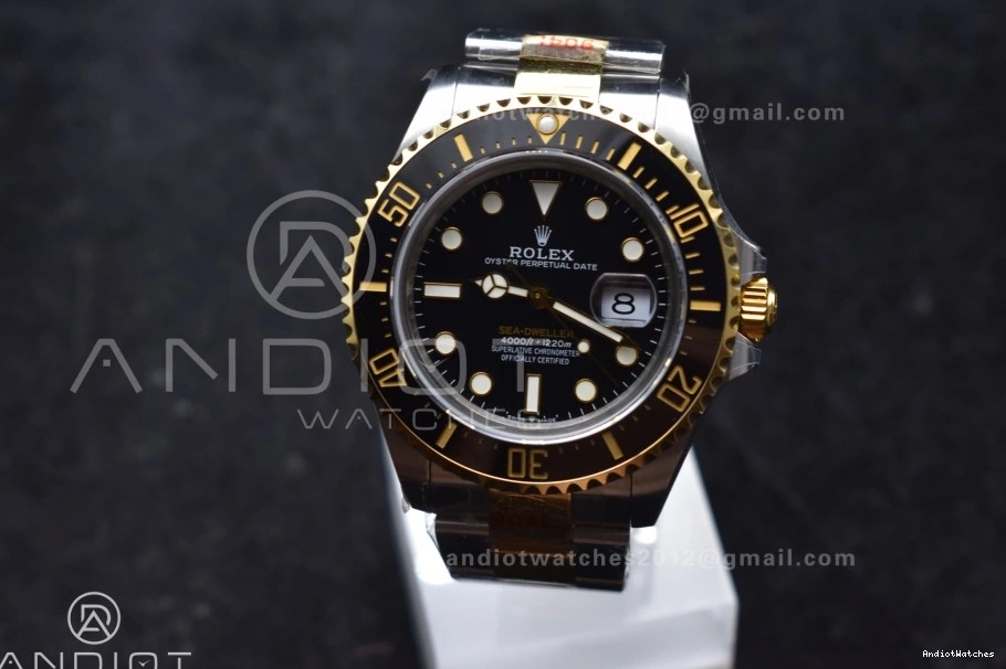 A2824 Black Tone YG SS Best Edition SS Upgraded V Sea-Dweller on Two GMF Bracelet 1061 YG Dial 126603 0203